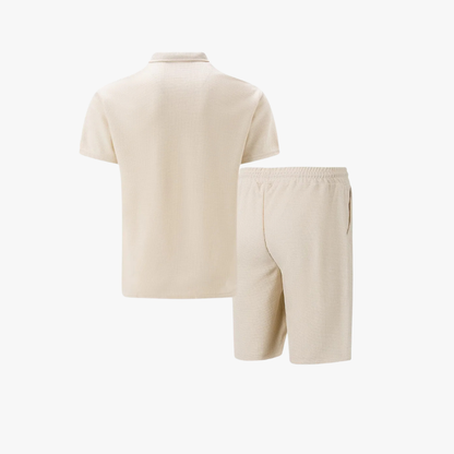 Men's Zip Polo Co-Ord Set | Matching Shorts Summer Outfit