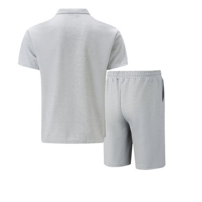 Men's Zip Polo Co-Ord Set | Matching Shorts Summer Outfit