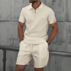 Men's Zip Polo Co-Ord Set | Matching Shorts Summer Outfit