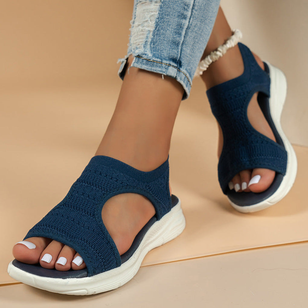 Women's Ergonomic Cushioned Sport Sandals | Breathable Knit Slip-On