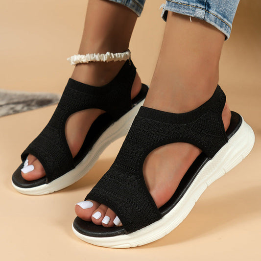 Women's Ergonomic Cushioned Sport Sandals | Breathable Knit Slip-On