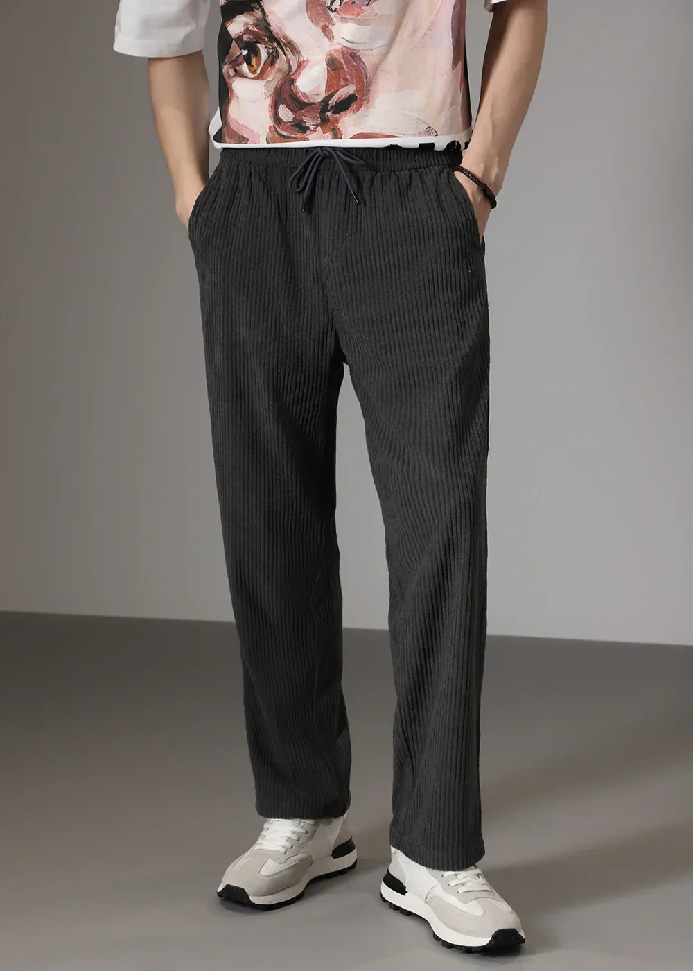 Women's Ribbed Trousers | Soft Stretch Everyday Fit