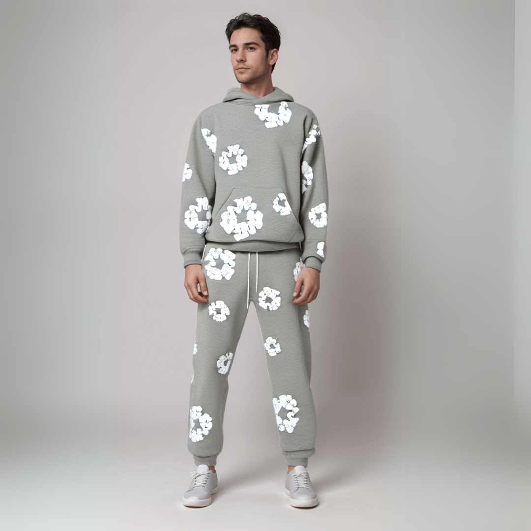 Unisex Cotton Wreath Hoodie & Jogger Set | Matching Set
