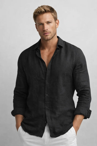 Men's Linen Style Shirt | Lightweight Breathable Casual Fit