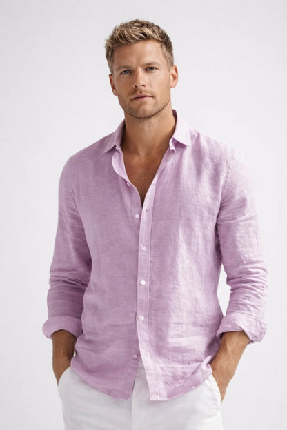 Men's Linen Style Shirt | Lightweight Breathable Casual Fit