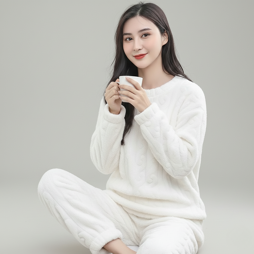 Women’s Thickened Flannel Pajama Set