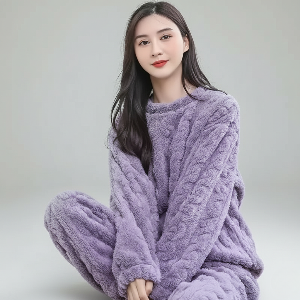 Women’s Thickened Flannel Pajama Set
