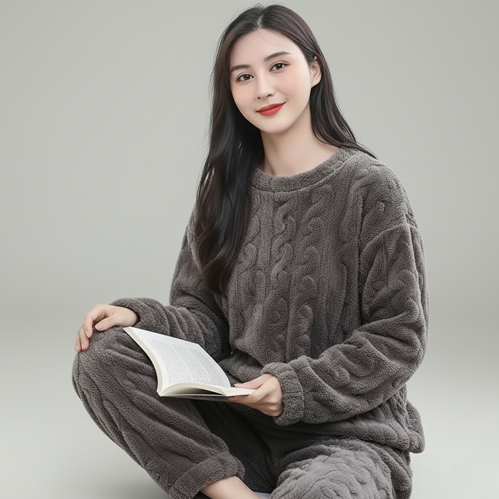 Women’s Thickened Flannel Pajama Set