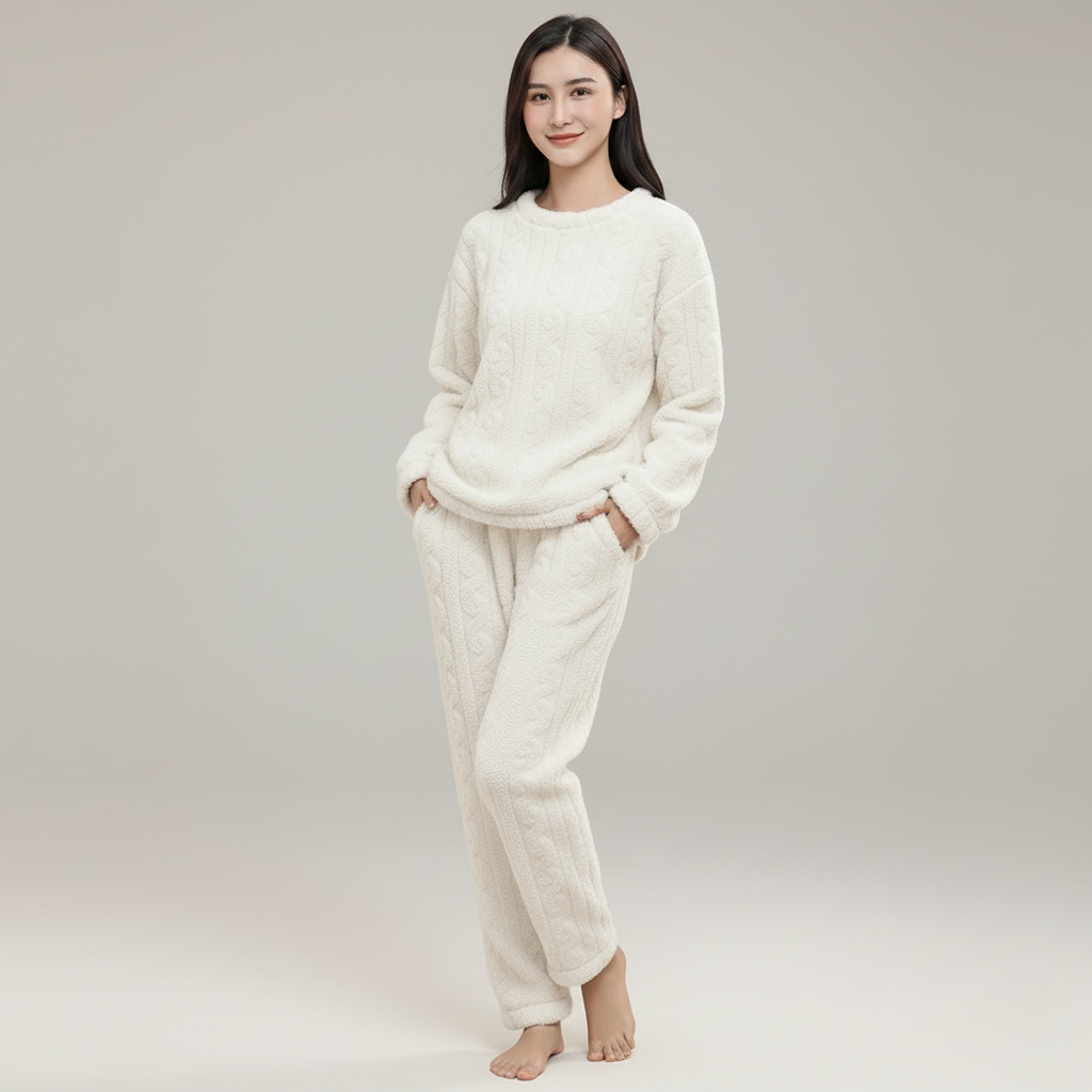 Women’s Thickened Flannel Pajama Set