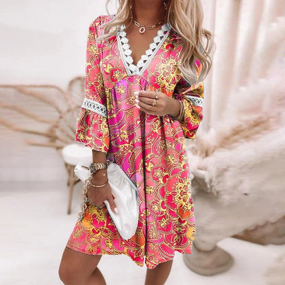 Women's Boho Summer Dress | Crochet Detail