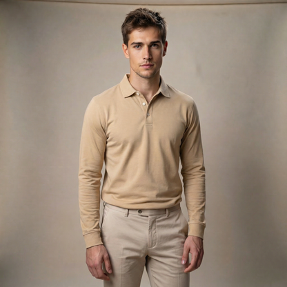 Men's Modern Long Sleeve Polo Shirt