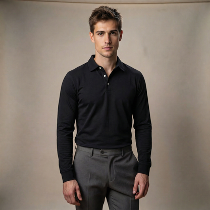 Men's Modern Long Sleeve Polo Shirt