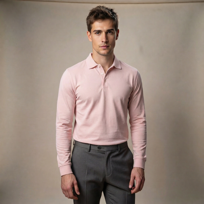 Men's Modern Long Sleeve Polo Shirt
