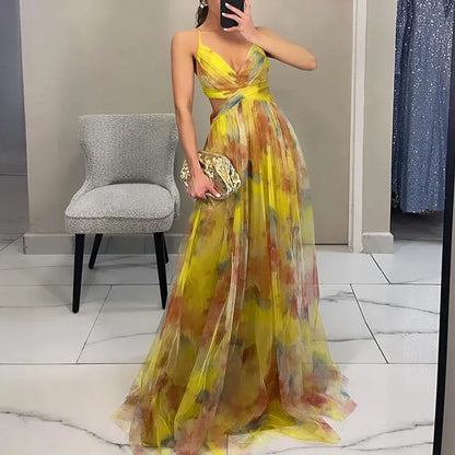 Women's Floral Maxi Dress | V-Neck Wedding Guest Style