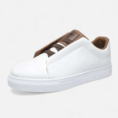 Men's Slip-On Leather Style Sneakers | Laceless Casual Shoes