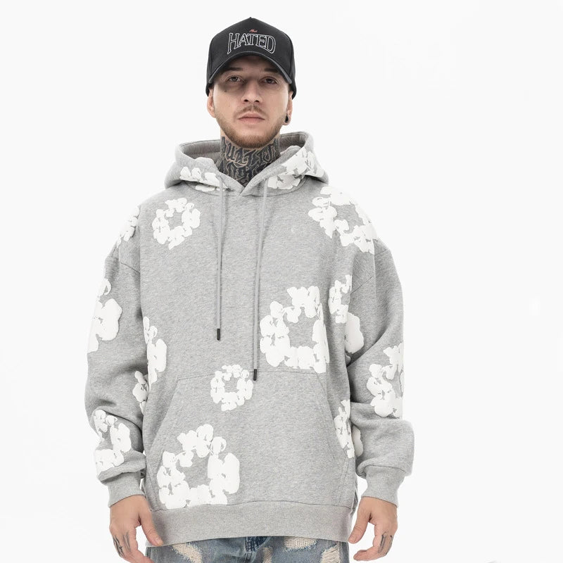 Men's Casual Denim-Style Hoodie