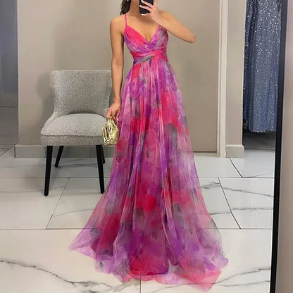 Women's Floral Maxi Dress | V-Neck Wedding Guest Style