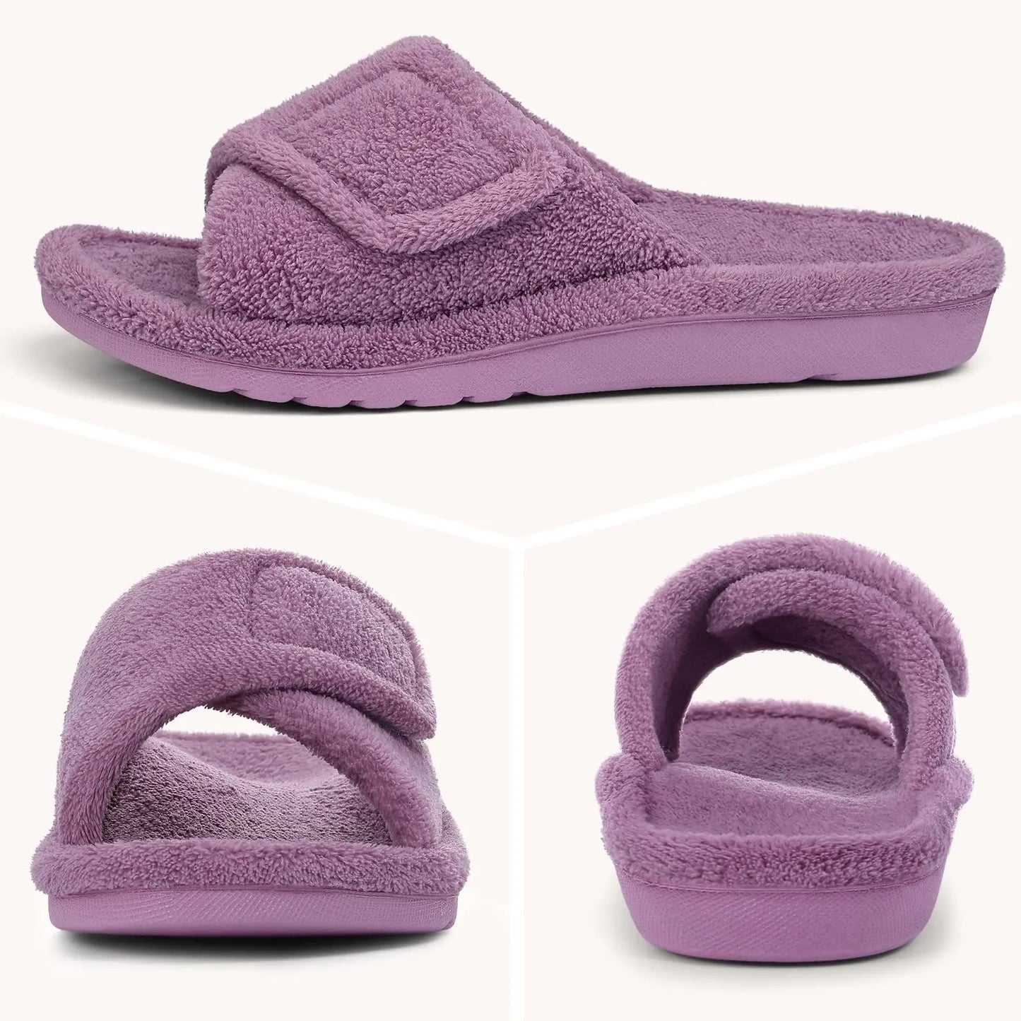 Ergonomic House Slippers | Adjustable Velcro Wide Fit