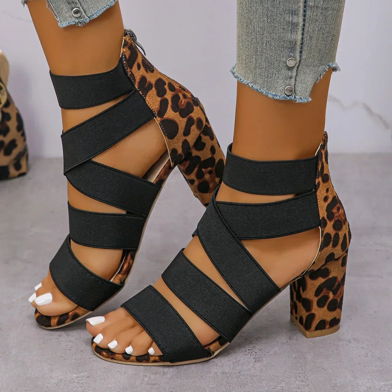 Women's Wrap Block Heel Sandals | Elegant Summer