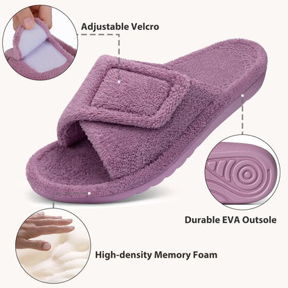 Ergonomic House Slippers | Adjustable Velcro Wide Fit
