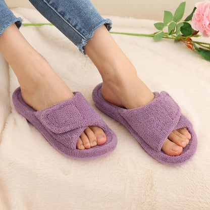 Ergonomic House Slippers | Adjustable Velcro Wide Fit