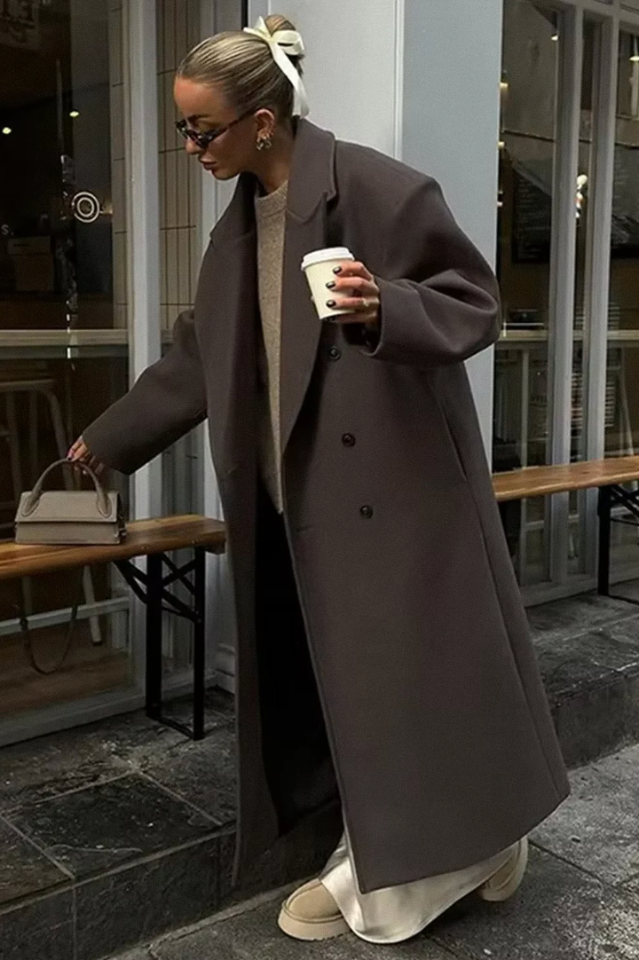 Women's Oversized Double-Breasted Coat | Effortless Everyday Layering