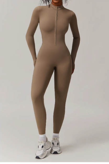 Women's Zip Jumpsuit | Body-Shaping Stretch Activewear