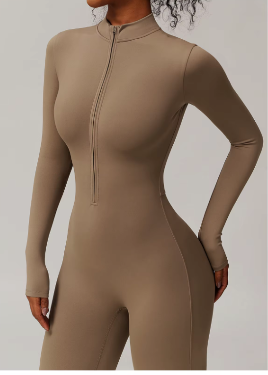 Women's Zip Jumpsuit | Body-Shaping Stretch Activewear