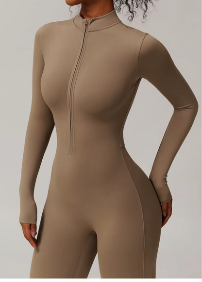 Women's Zip Jumpsuit | Body-Shaping Stretch Activewear