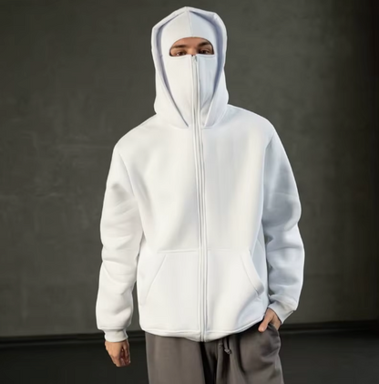 Unisex Mask Hoodie | Wind-Resistant Outdoor Streetwear