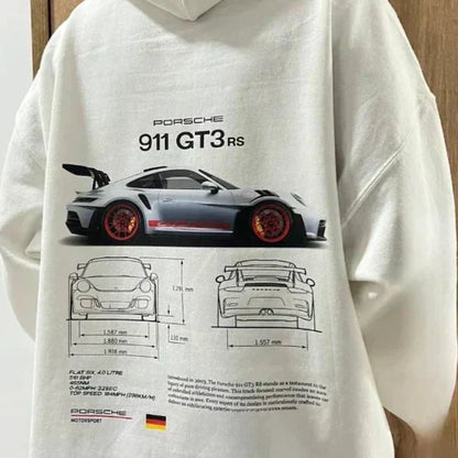 Men's Racing Print Hoodie | Graphic Pullover