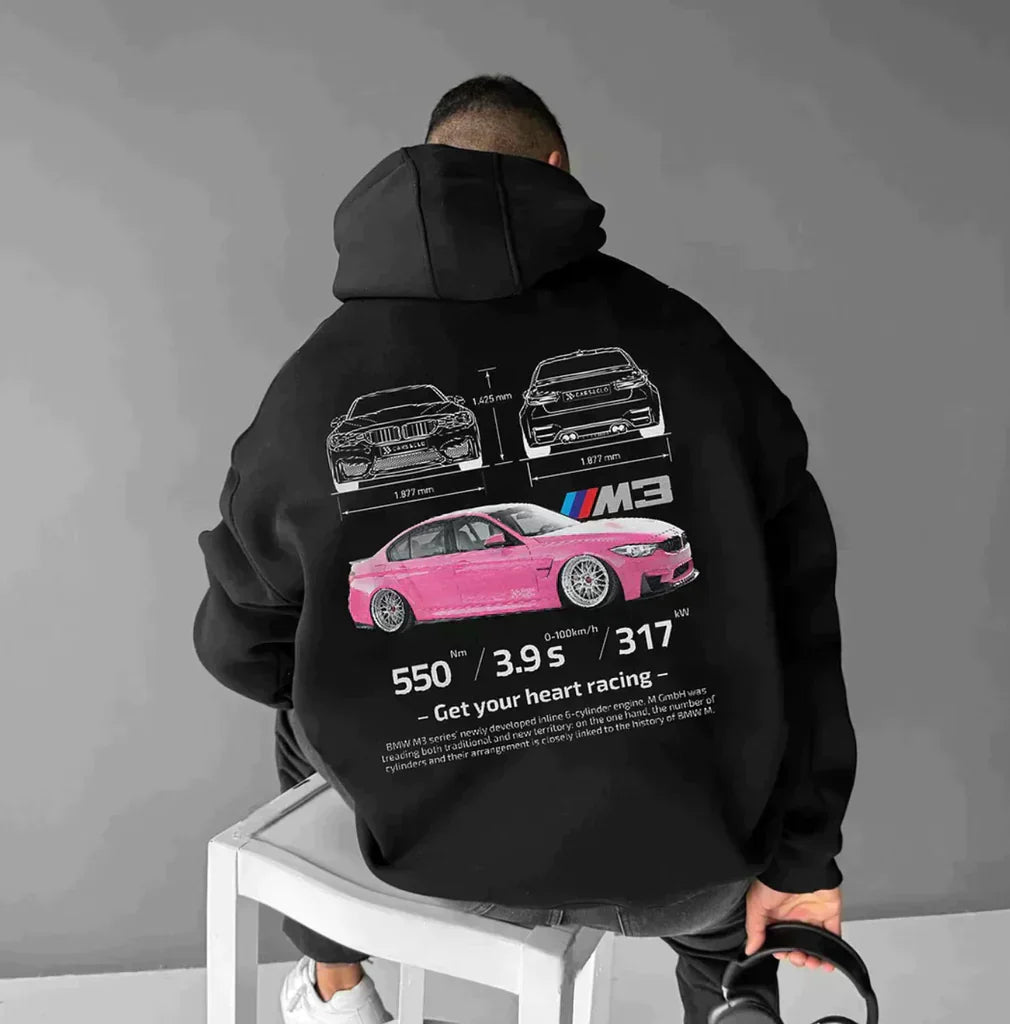 Men's Racing Print Hoodie | Graphic Pullover