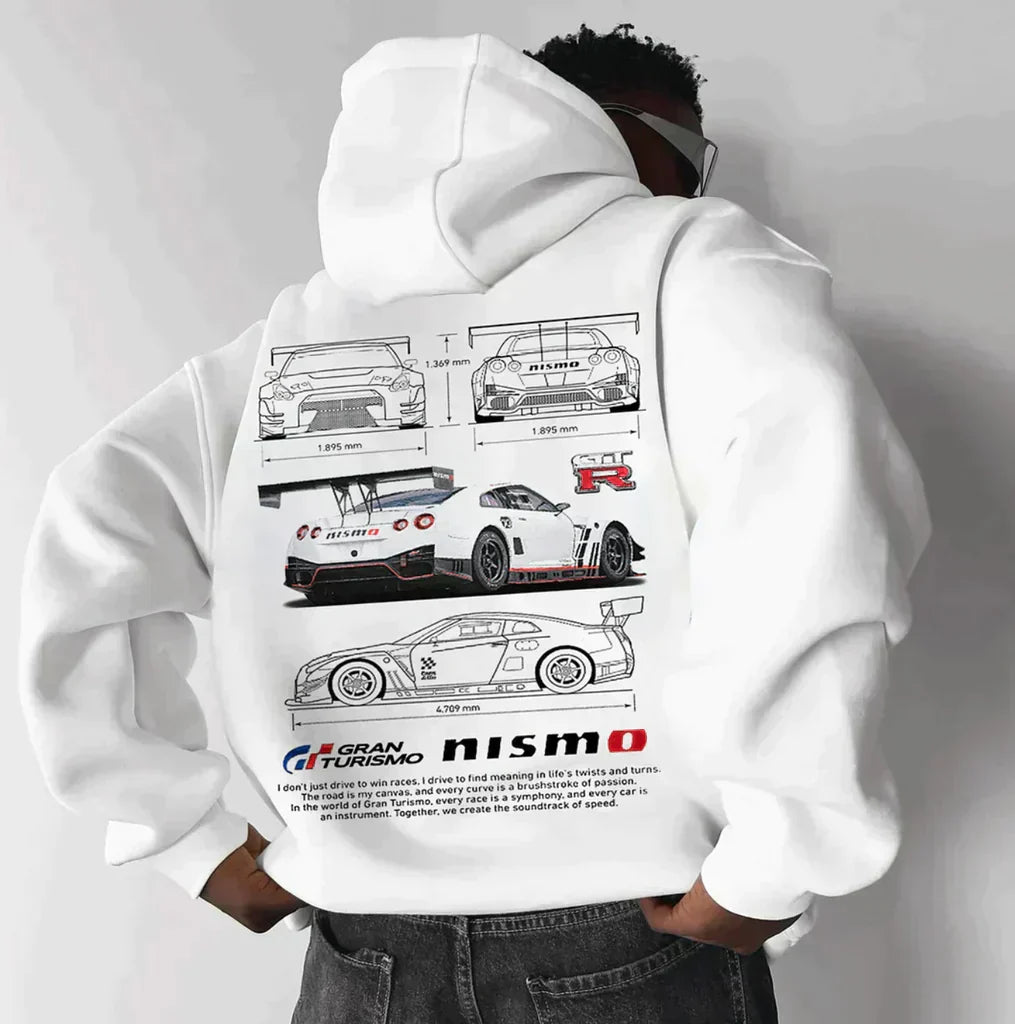 Men's Racing Print Hoodie | Graphic Pullover