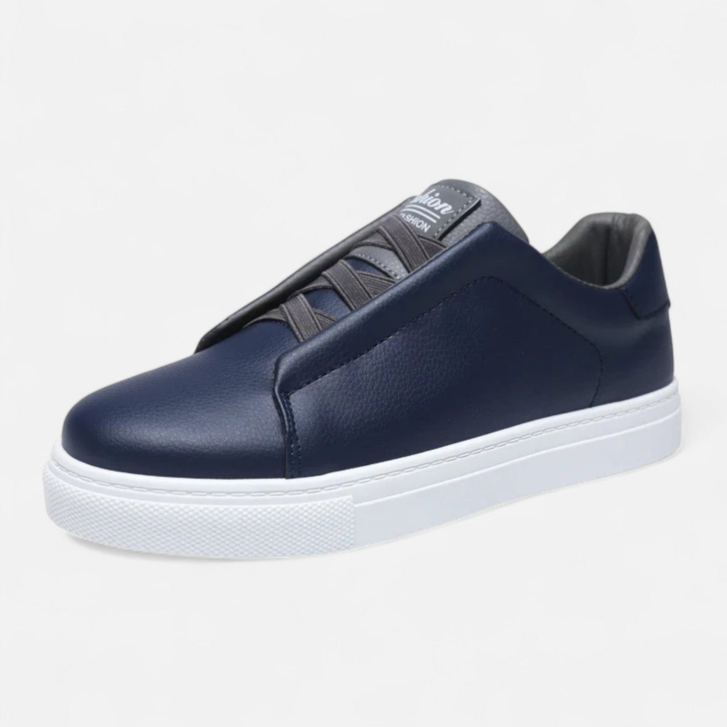 Men's Slip-On Leather Style Sneakers | Laceless Casual Shoes