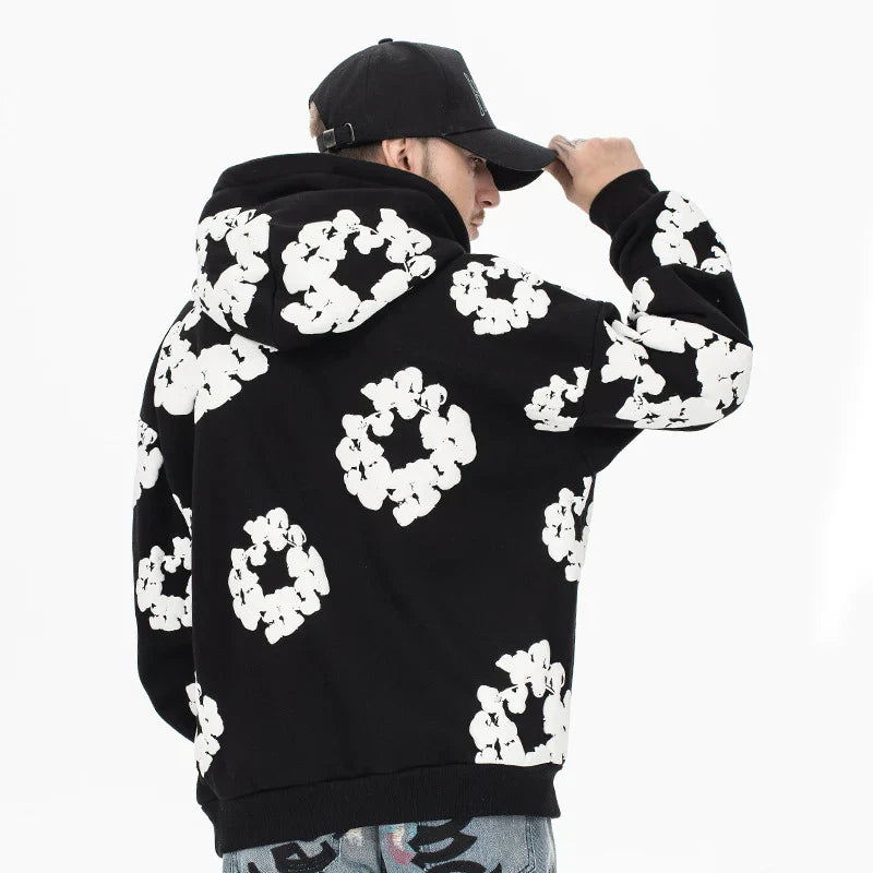 Men's Casual Denim-Style Hoodie