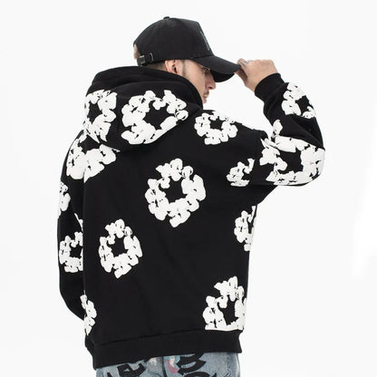 Men's Casual Denim-Style Hoodie