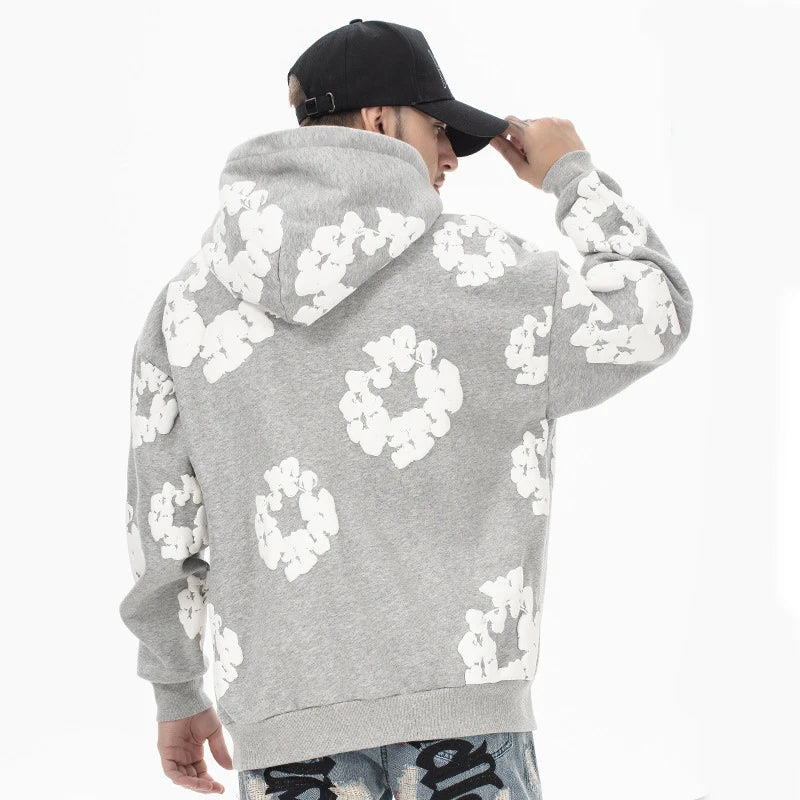 Men's Casual Denim-Style Hoodie