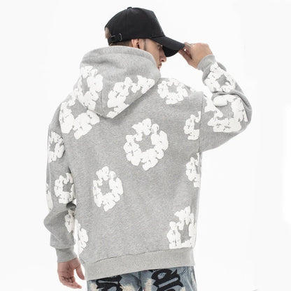 Men's Casual Denim-Style Hoodie