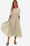 Women's A-Line Midi Dress Lace Details
