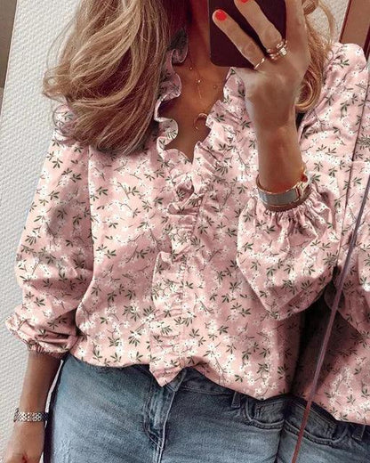 Women's Ruffle V-Neck Blouse | Soft Feminine Summer Style