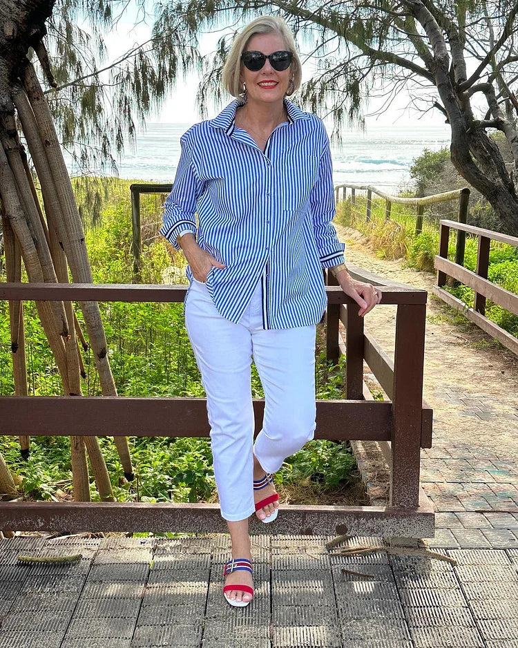 Women's Striped Shirt | Classic Relaxed Summer Style
