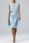Women's Ruffle Midi Dress | Elegant Keyhole Detail Style