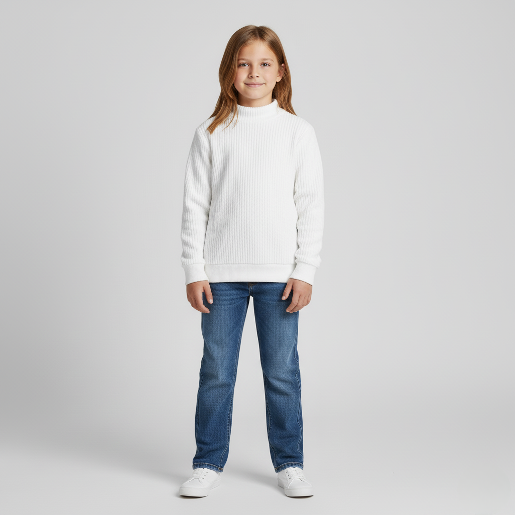 Thermal Ribbed Mock Neck Fleece Lined Top