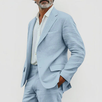 Men's Linen Blend Summer Suit | Lightweight Blazer & Trousers