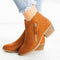 Women's Ergonomic Ankle Boots | Zipper Leather Style