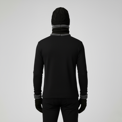 Men’s Warm Knit 3-Piece Set – Beanie, Scarf & Fleece Gloves