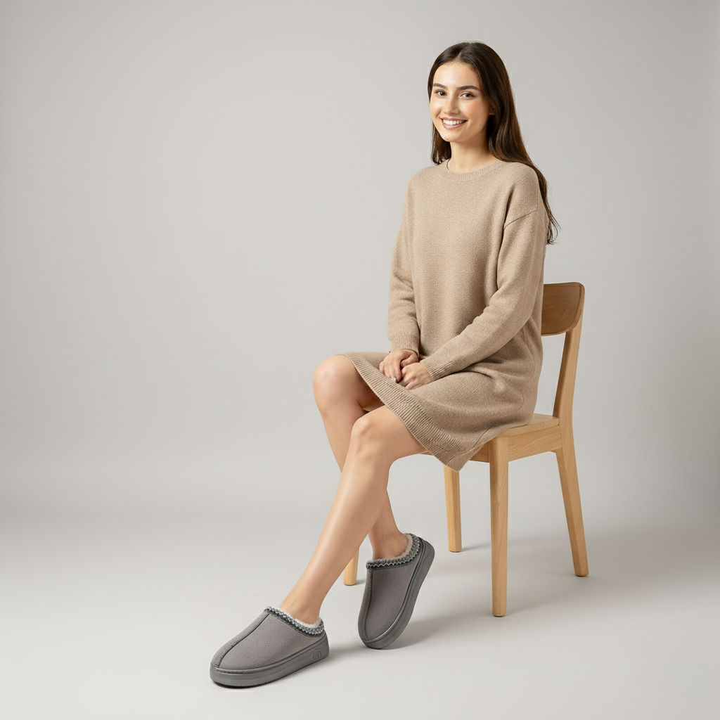 Women’s Fuzzy Fur Lined Winter Slippers