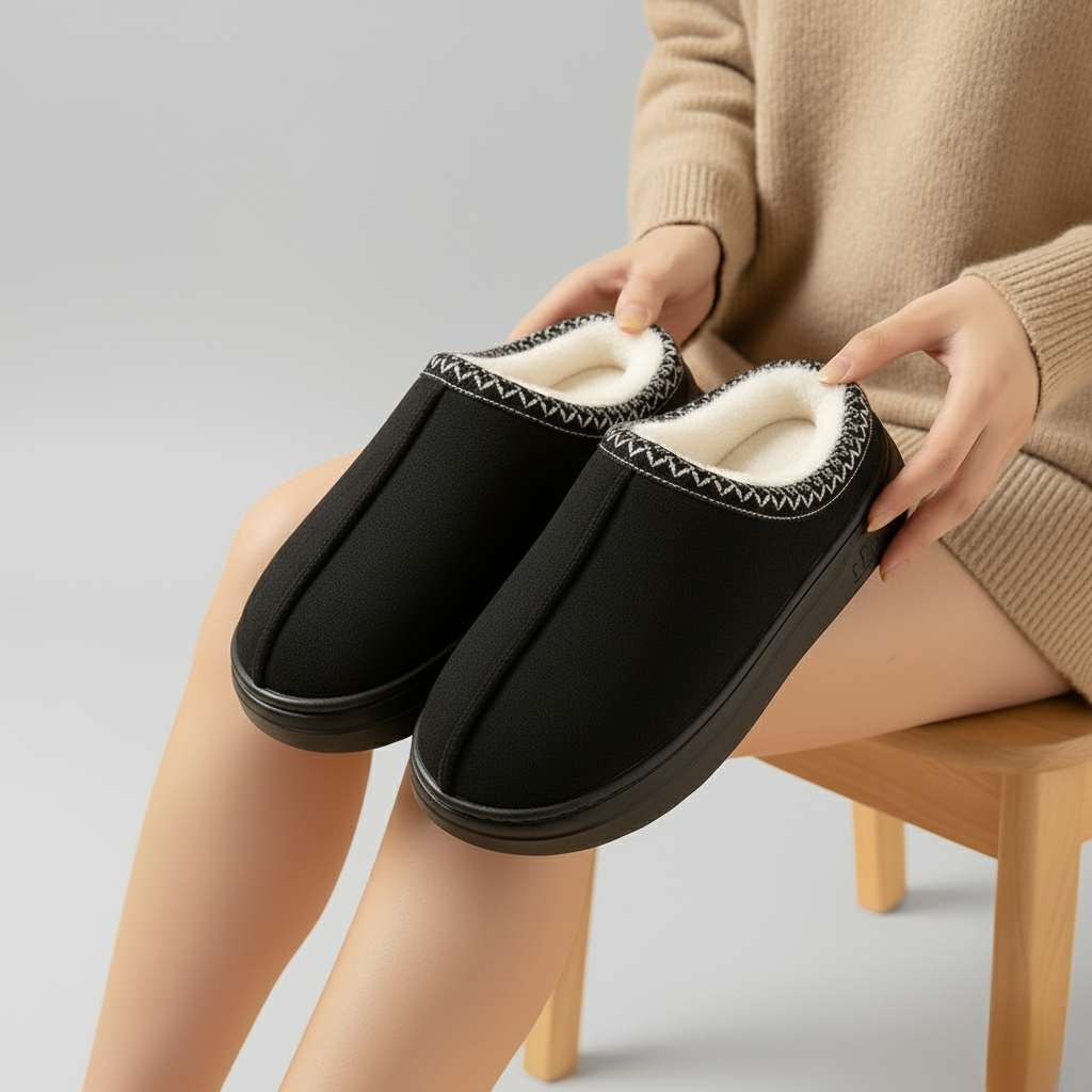 Women’s Fuzzy Fur Lined Winter Slippers