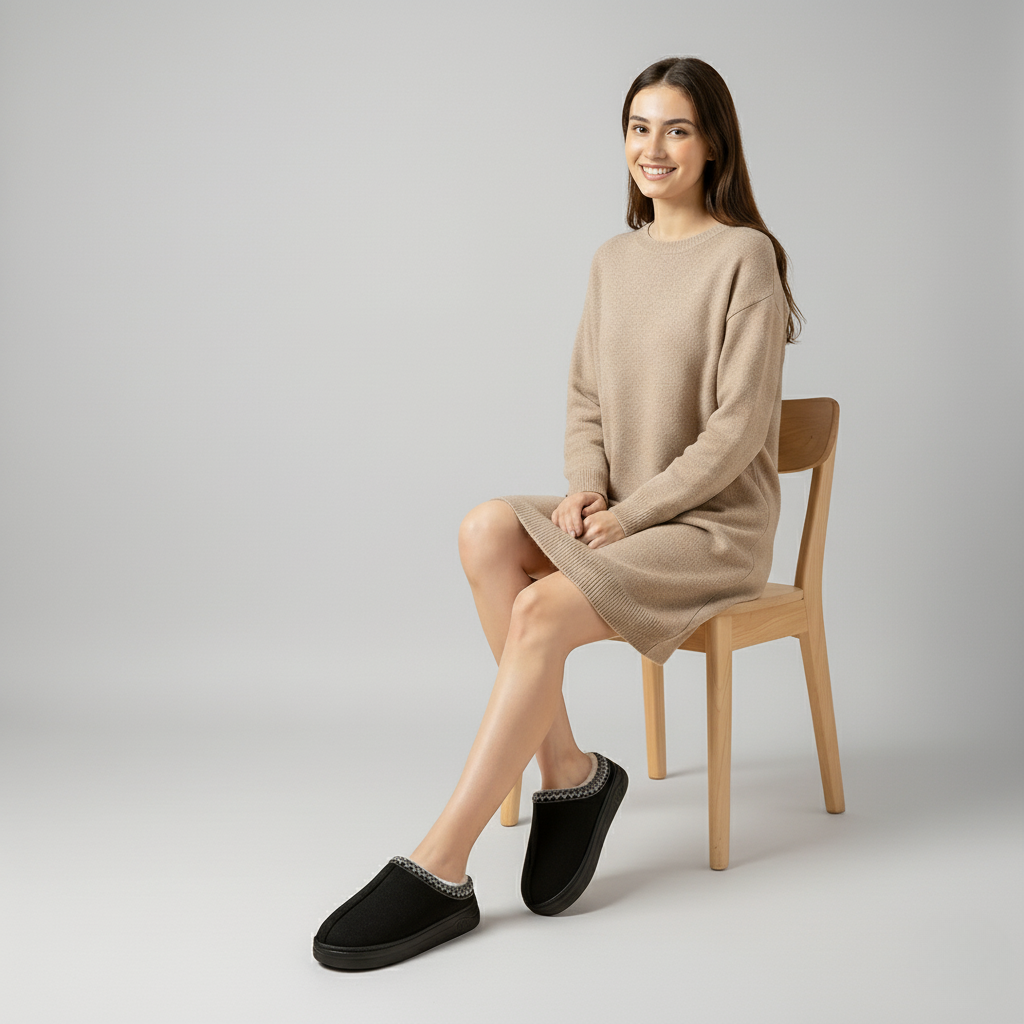 Women’s Fuzzy Fur Lined Winter Slippers