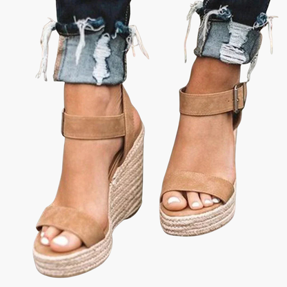 Women's Orthopedic Wedge Sandals | Buckle Ankle Strap